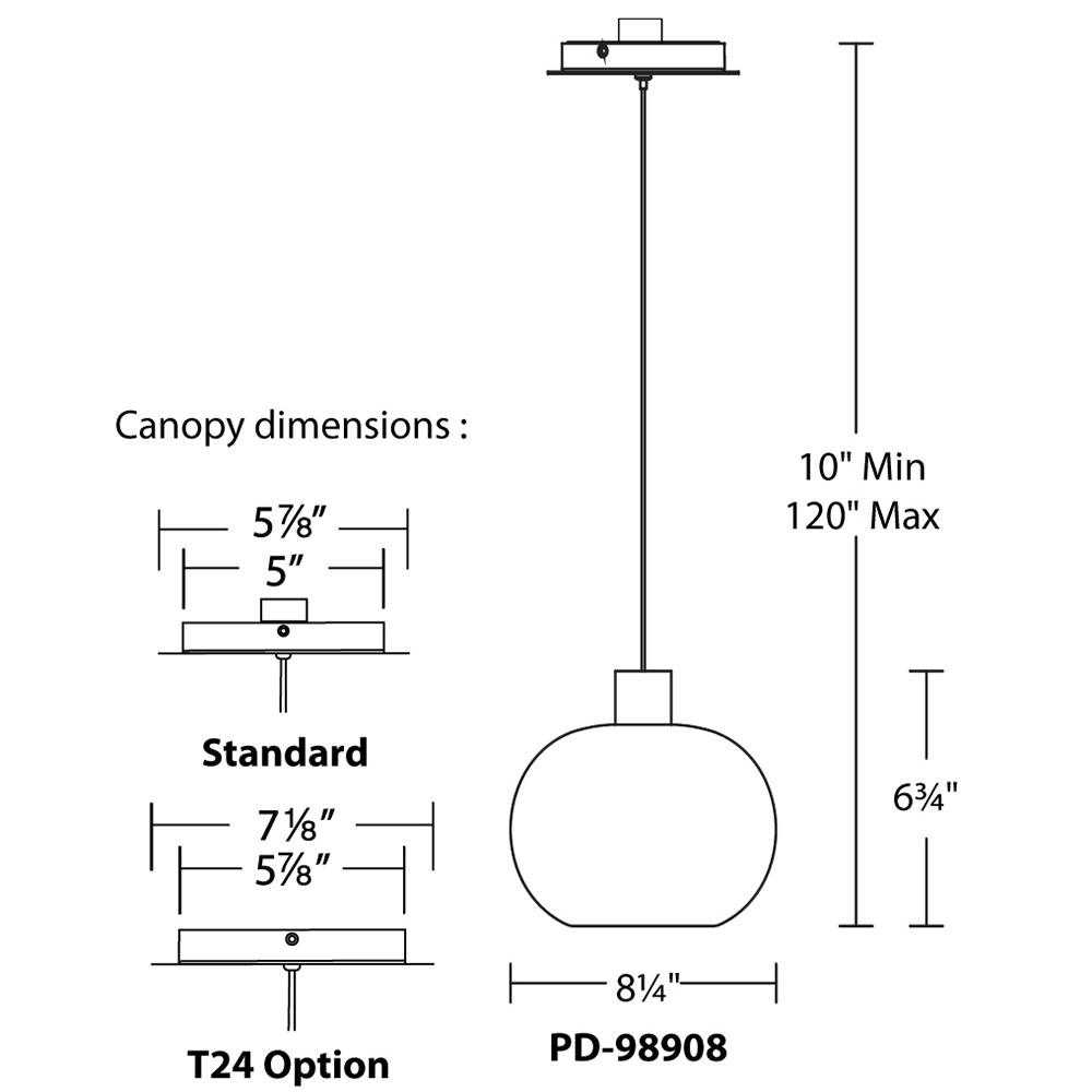 Crater LED Mini Pendant Specifications