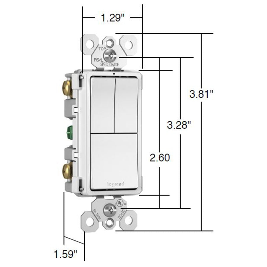 Radiant Two Single Pole Switches Specifications
