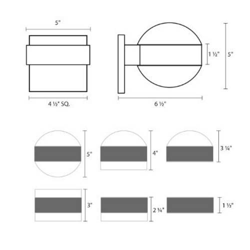 Reals Up/Down Outdoor LED Wall Sconce White Cylinder Lens