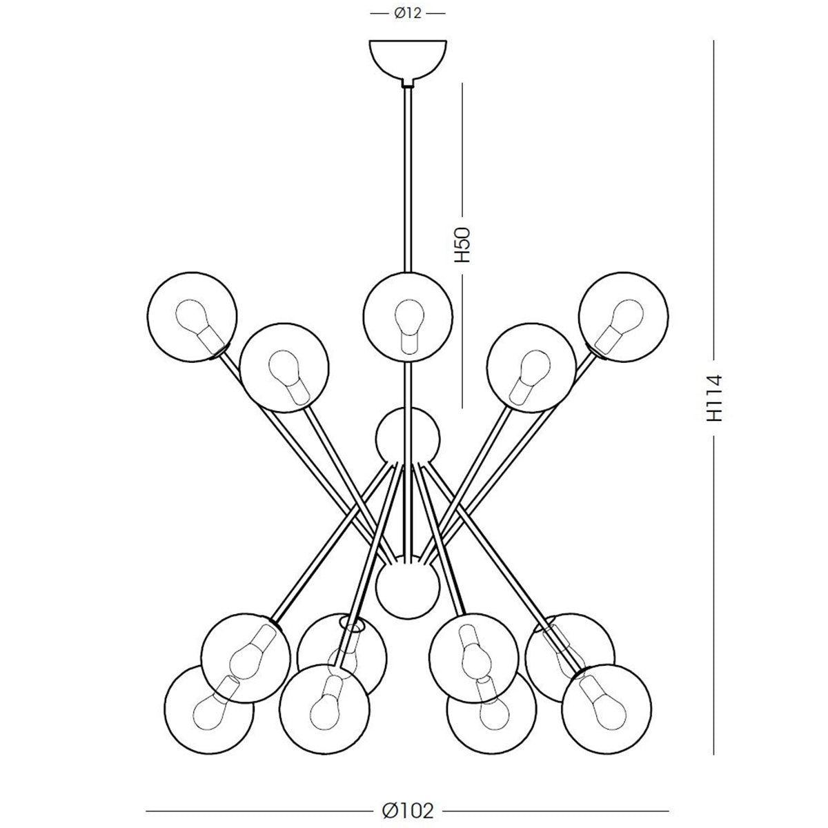 Scarlett 8+8 Chandelier Specifications