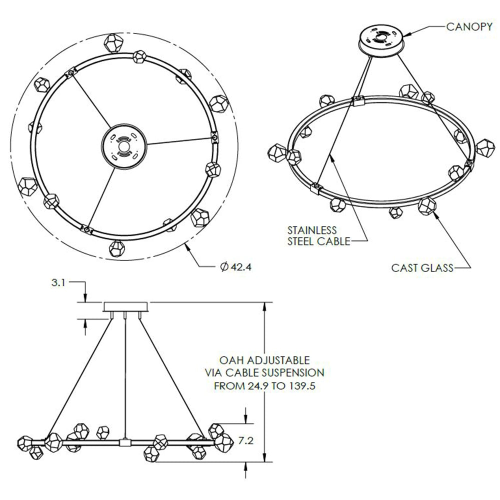 Stella Circle Chandelier Specifications