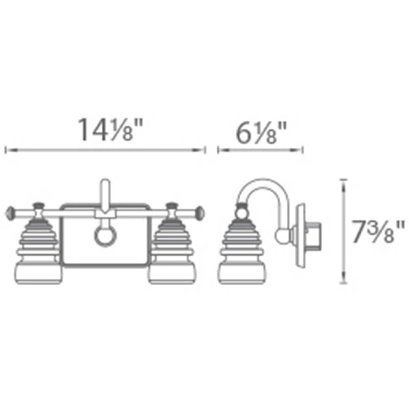 Rondelle dweLED Bath Bar - 2 Light Specifications