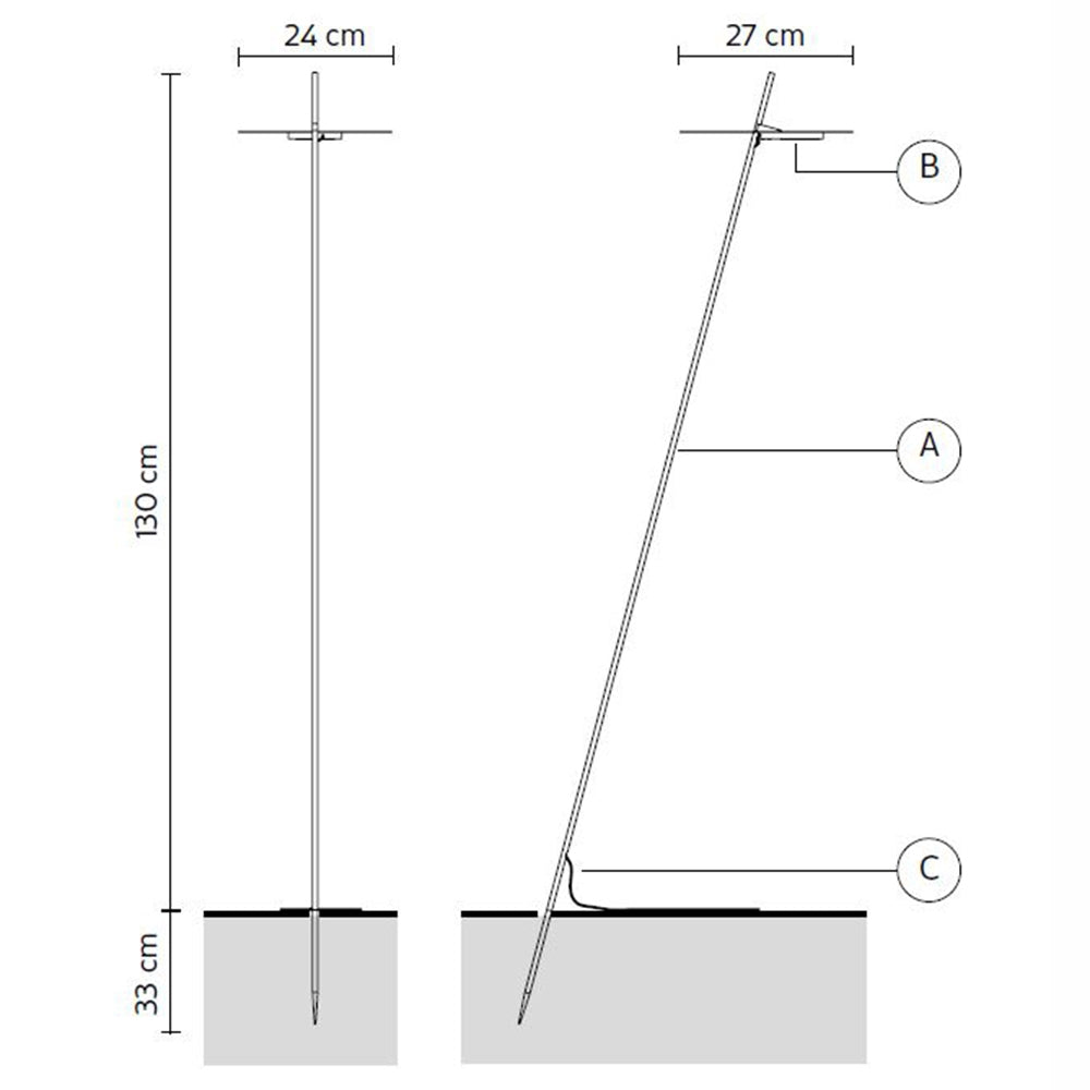 Xana Large 33 Stake Floor Lamp Specifications