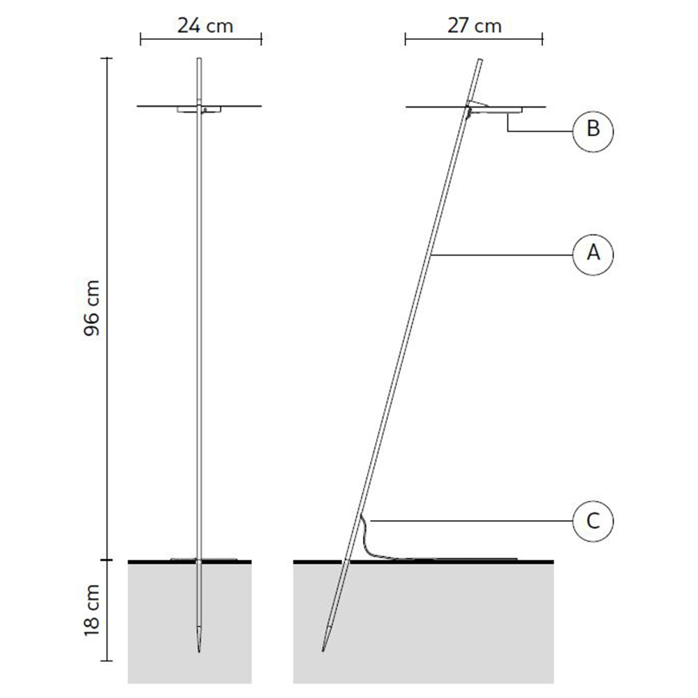 Xana Small 18 Stake Floor Lamp Specifications