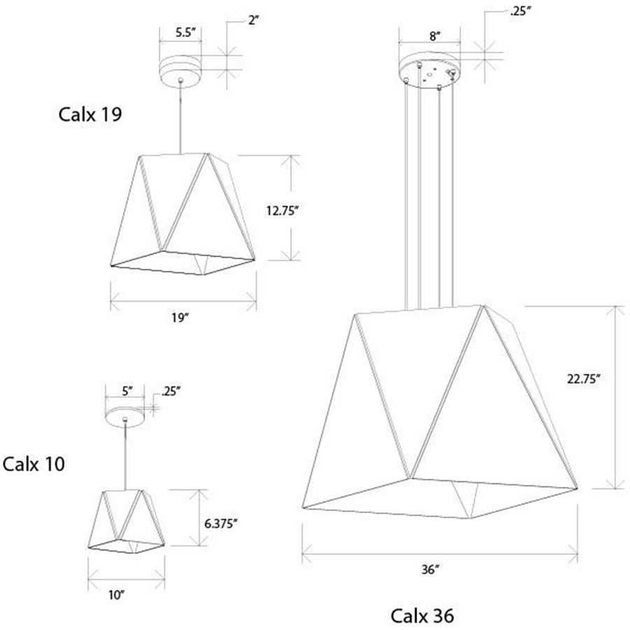 Calx Pendant Light Specifications
