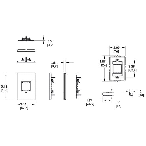 Adorne One Gang Screwless Wall Plate