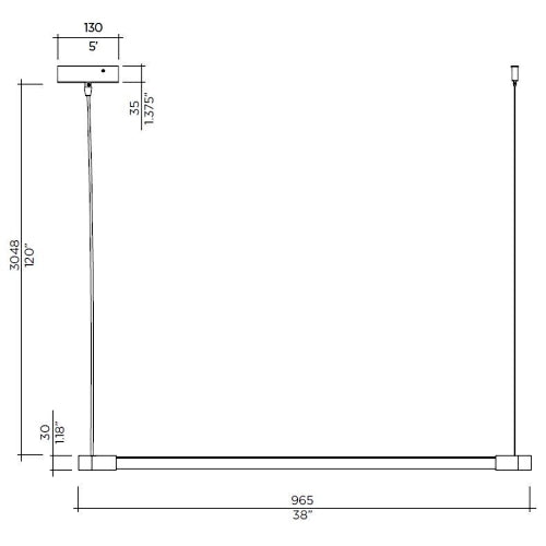 Thin LED Horizontal Suspension Medium