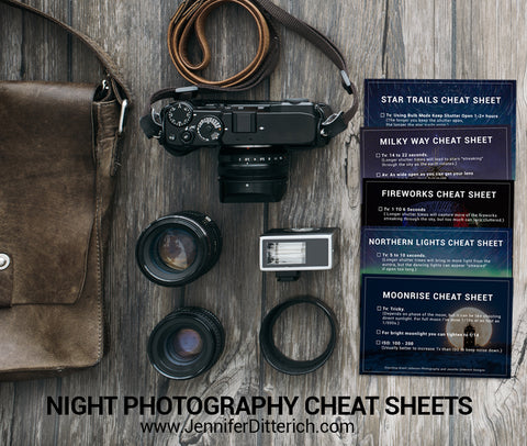 Night Photography Cheat Sheets by Jennifer Ditterich Designs