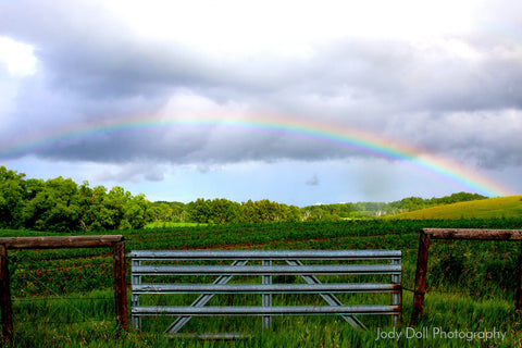 Rainbow Over a Farm by Jody Doll Photography