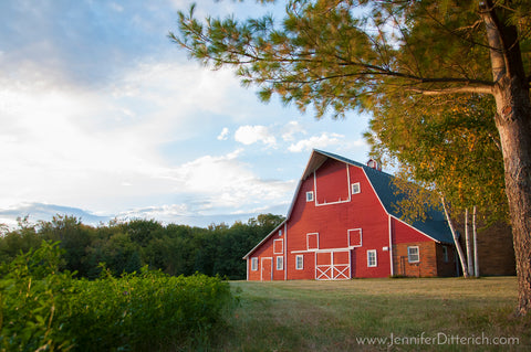 Red Barn on Farm Photograph by Jennifer Ditterich