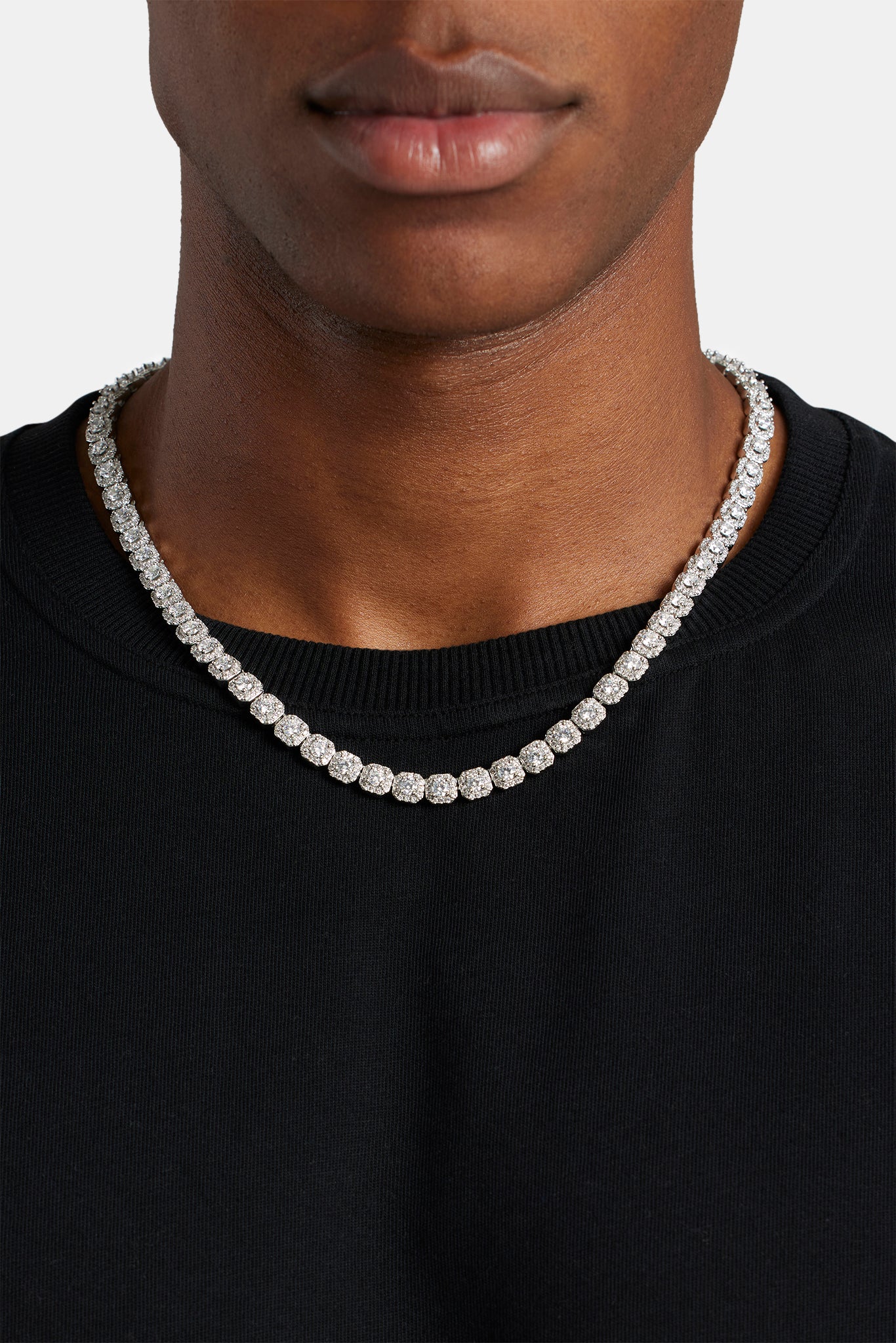 Natural Round Diamond Flower Cluster Tennis Necklace 14K White Gold 18.40Ct  | eBay