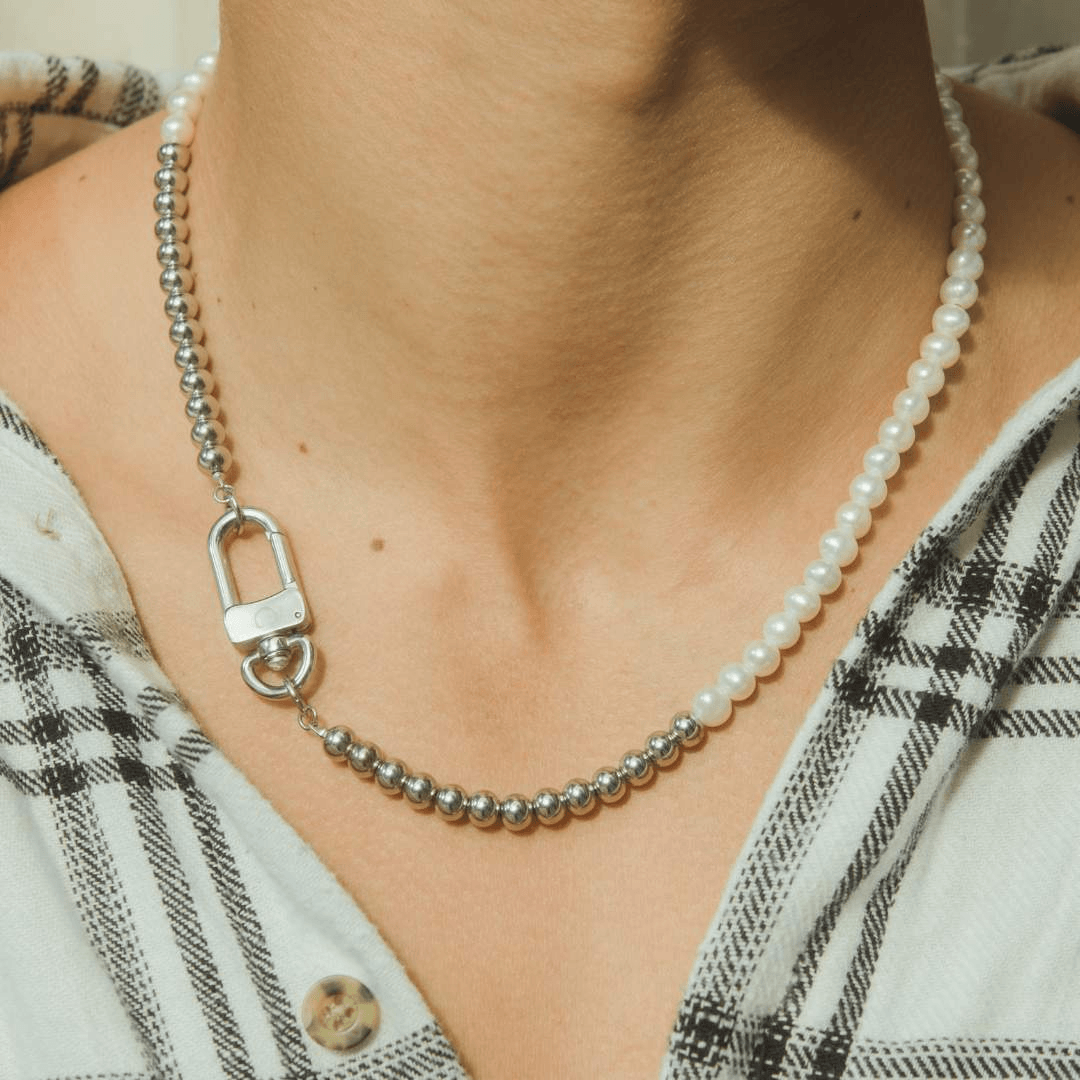 6mm Pearl + Padlock Necklace – Zotic