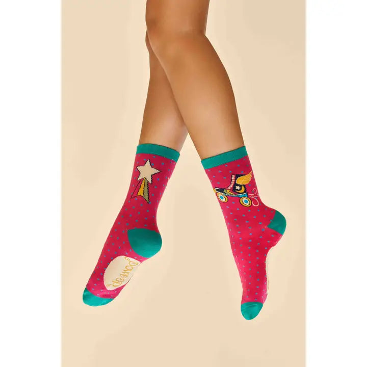 ON A ROLL ANKLE SOCKS-POWDER