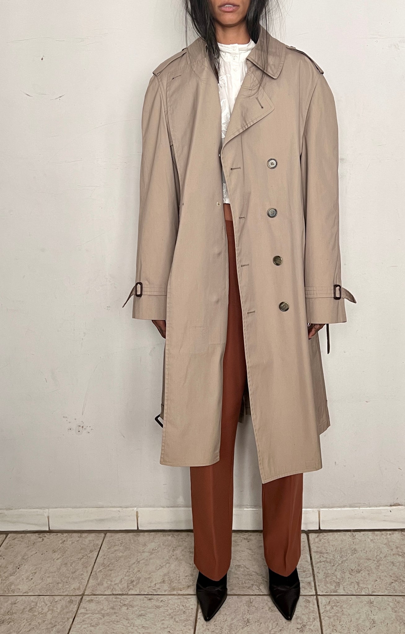 Long Double Breasted Trench Bleeker Beige Coat