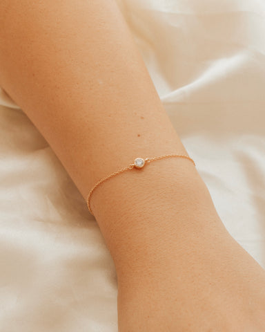 14k Rose Gold Bead Ball Diamond Cut Bracelet Dainty Love Gift Fashion –  Brilliant Facets