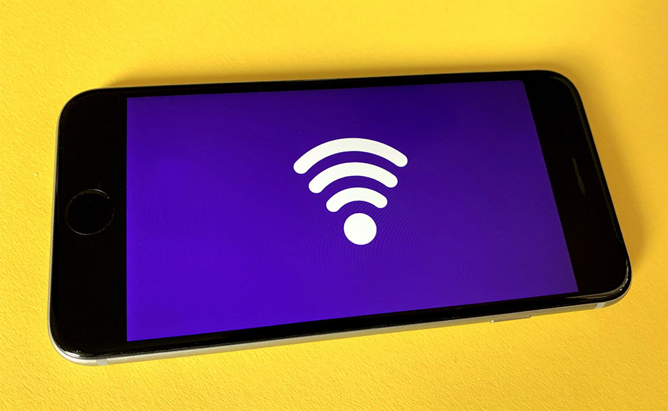 Mobile with wifi logo