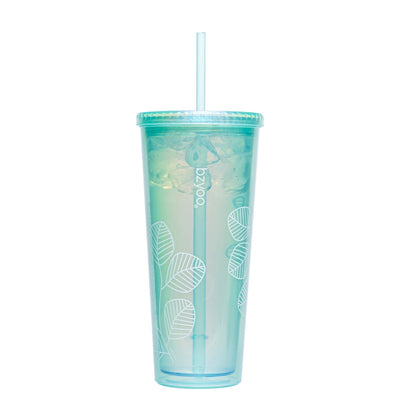 24oz Sip Double Wall Plastic Straw Tumbler w/ Lid - Pearl Green