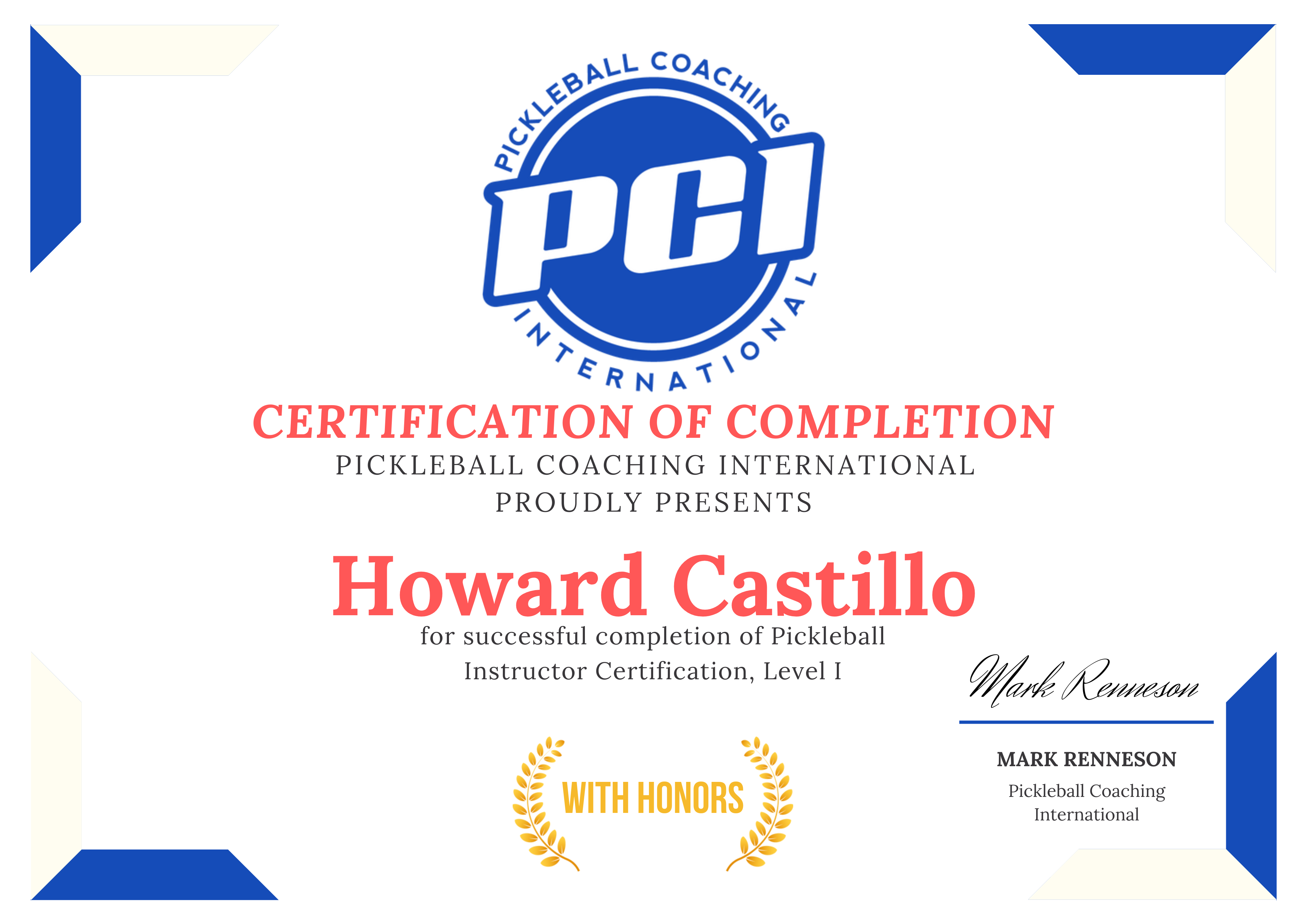 Pickleball Coaching International Coaching Certificate