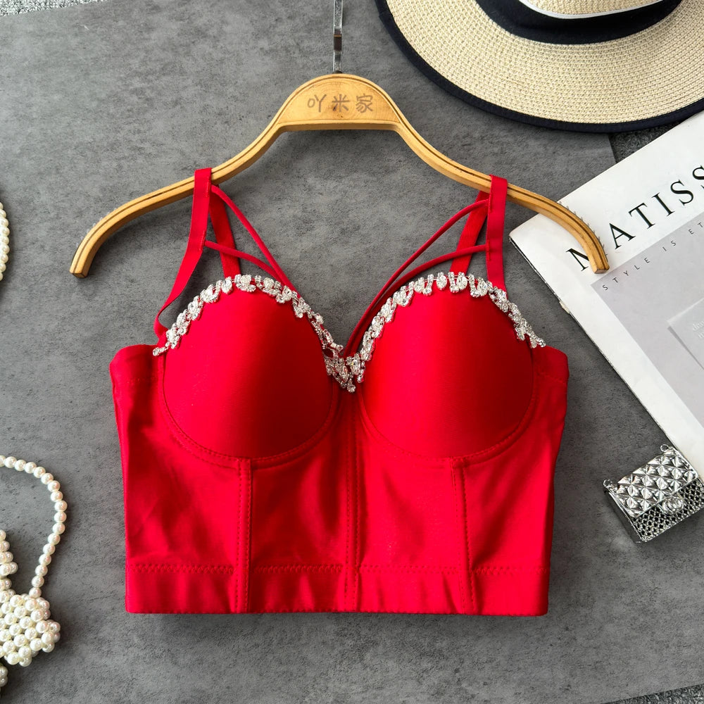 Stylish Beaded Spaghetti Strap Backless Camisole Top for Women - Image 4