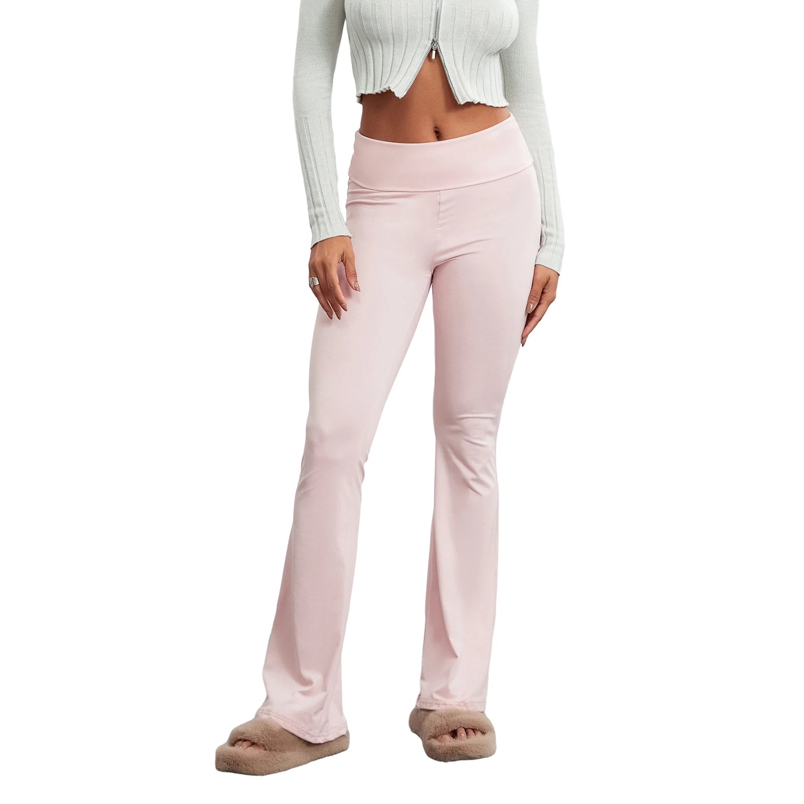 High Waisted Stretch Flared Pants - Women's Slimming Bell Bottoms - Image 2