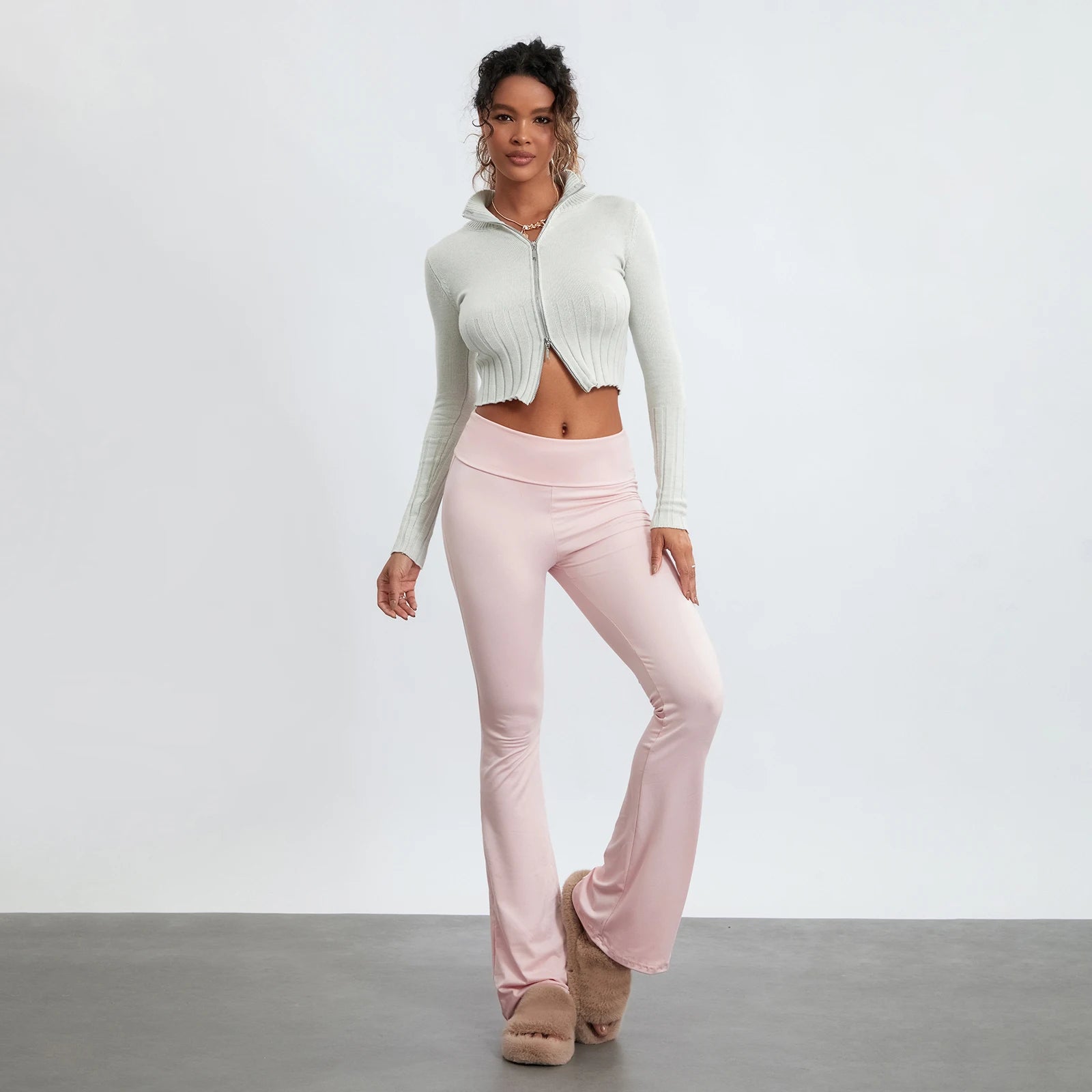 High Waisted Stretch Flared Pants - Women's Slimming Bell Bottoms - Image 7