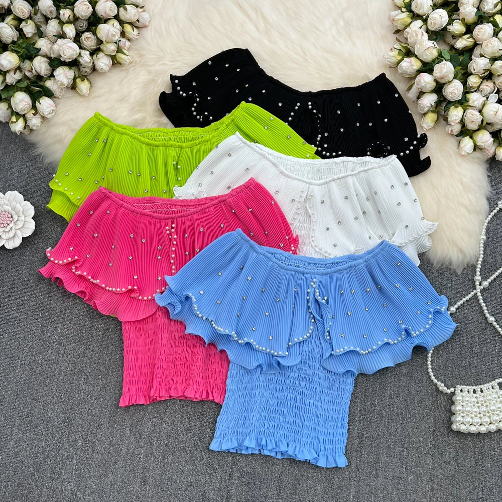 Sleeveless French Chic Pleated Blouse for Women - Dropshipping - Image 3