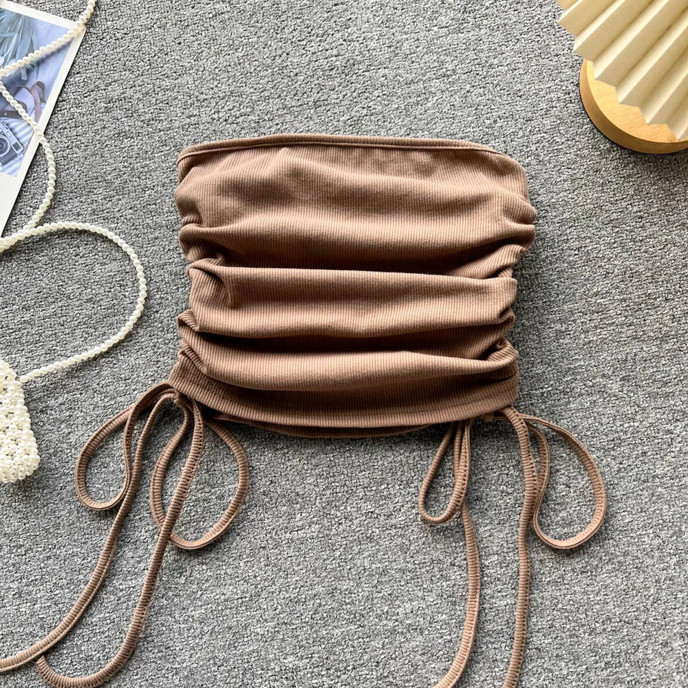 Stylish Drawstring Tube Top for Women - French Chic Fashion - Image 5
