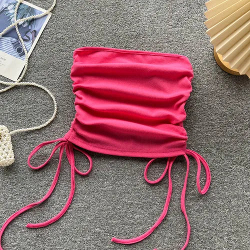 Stylish Drawstring Tube Top for Women - French Chic Fashion - Image 6