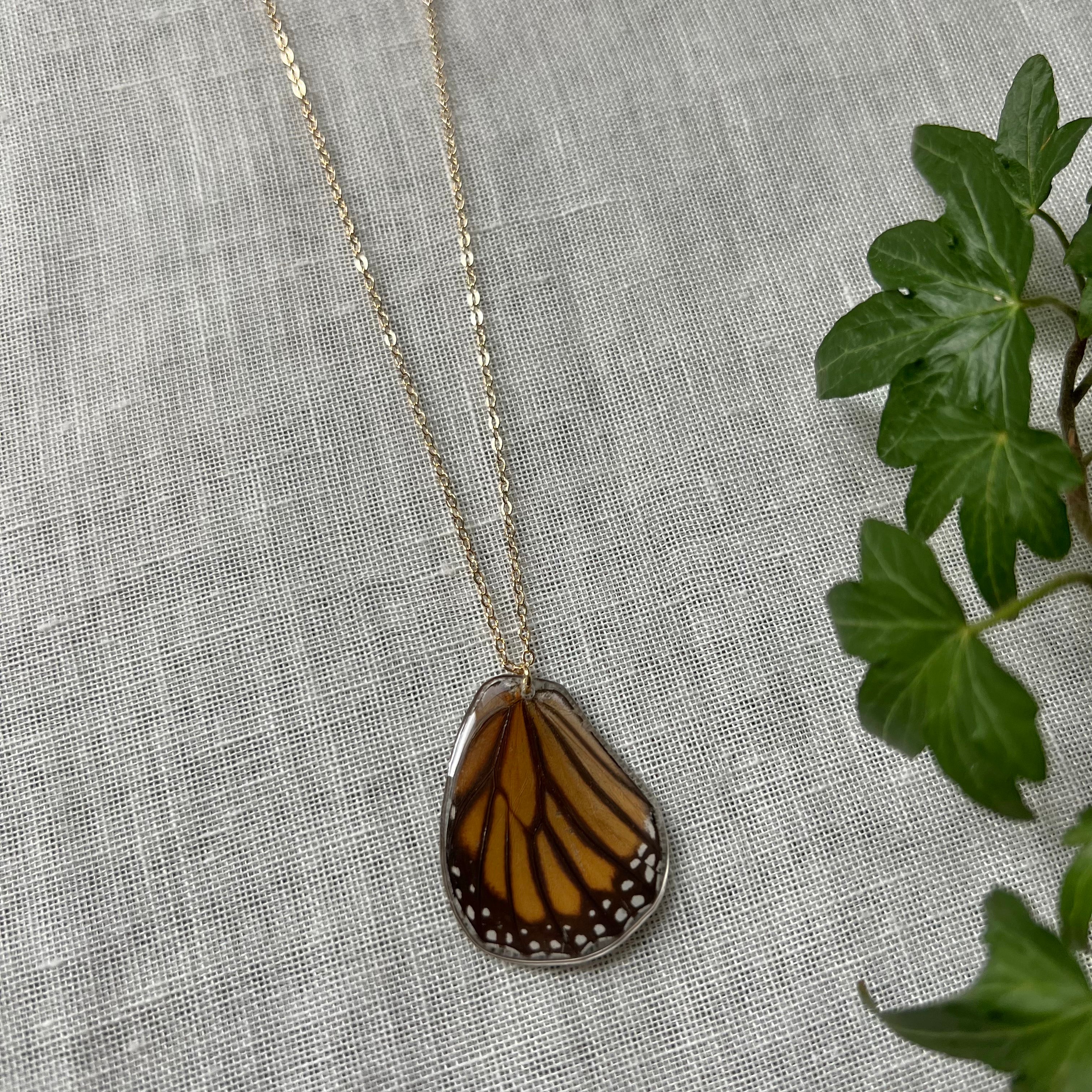 Buy Monarch Butterfly Necklace Silk and Crystal Pretty Gift for Her  Christmas Gift Online in India - Etsy