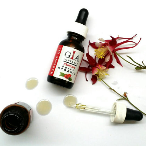 Certified Organic Rosehip Seed Oil - Gia Minerals cold pressed organic rosehip seed oil is truly amazing bursting with essential fatty acids, vitamims & antioxidants