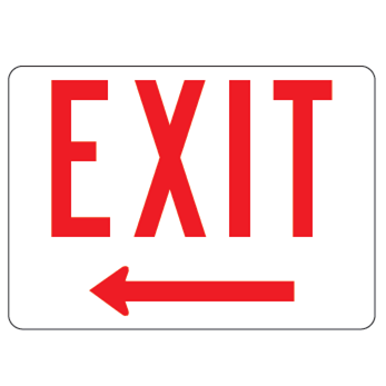 Exit Left Arrow Sign