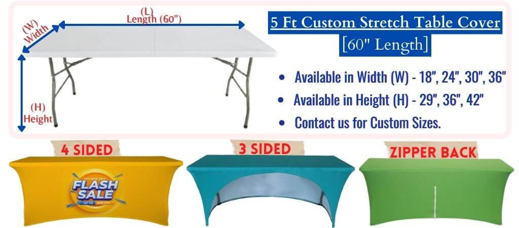 5ft Stretch Style Table Coverings