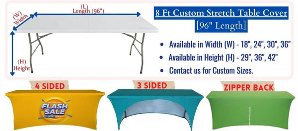 8ft Stretch Style Table Coverings