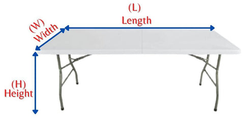 How to measure your 4 foot rectangular table