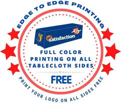 Print Full Color Logo on Custom Tablecloth at no extra cost