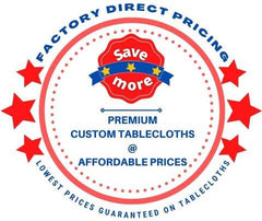 With our factory direct pricing, get the lowest price on custom tablecloths printed your company logo for professional and promotional events