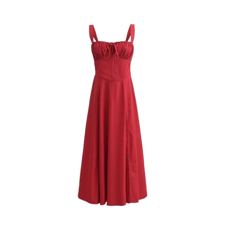 Lizakosht Women Summer Carmen Tangerine Bustier Sundress Strappy Maxi Dress - Image 6