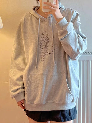 Lizakosht Hoodies Women Autumn Winter Loose Fleece Warm Sweatshirts Harajuku Streetwear Unisex Pullovers - Lizakosht