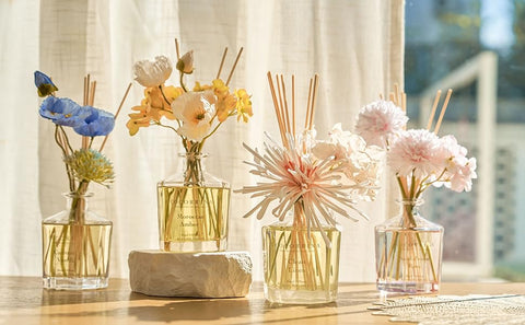 Reed diffuser sets under sunlight