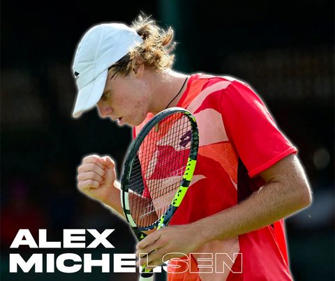Alex Michelsen holding tennis racket