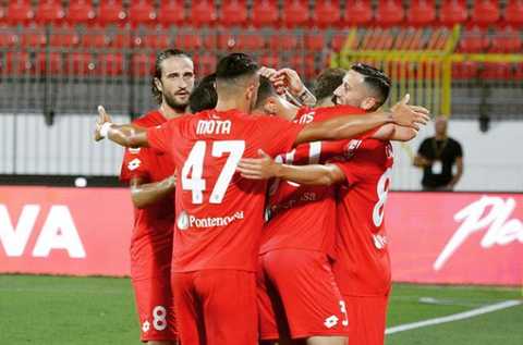 Mens soccer players from Monza team at their Italian Cup Debut