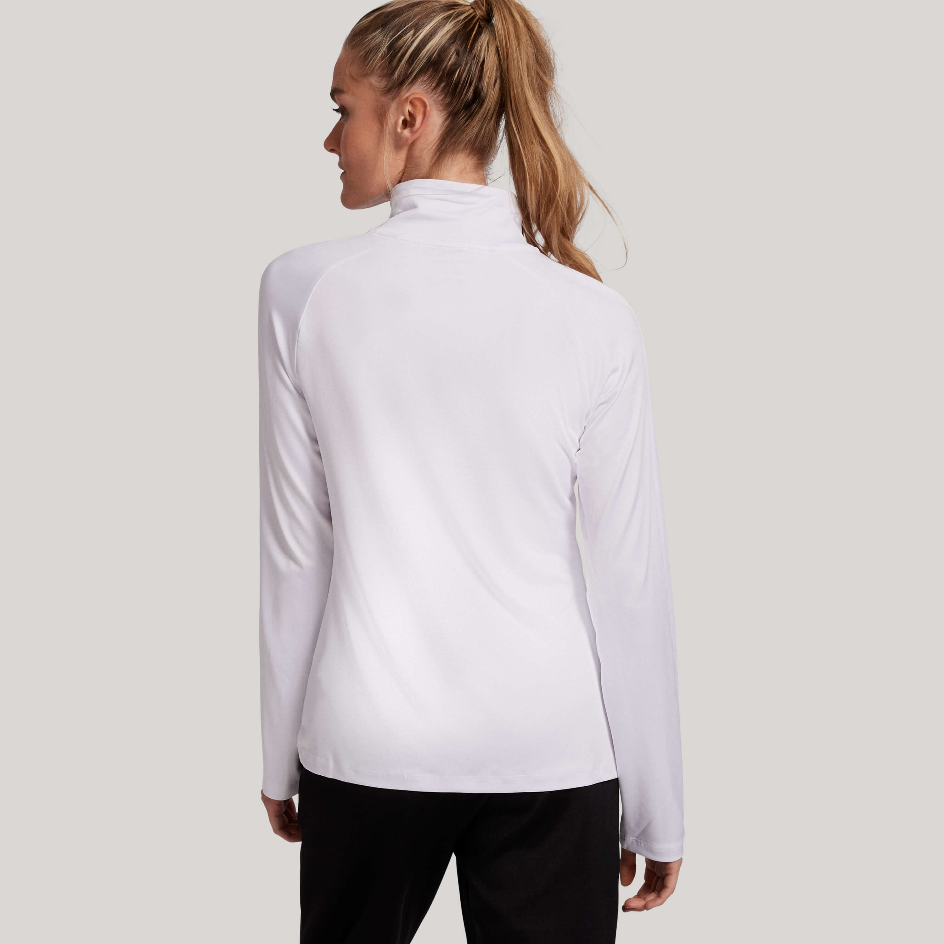 Women's White Multi Sport Half Zip Pullover