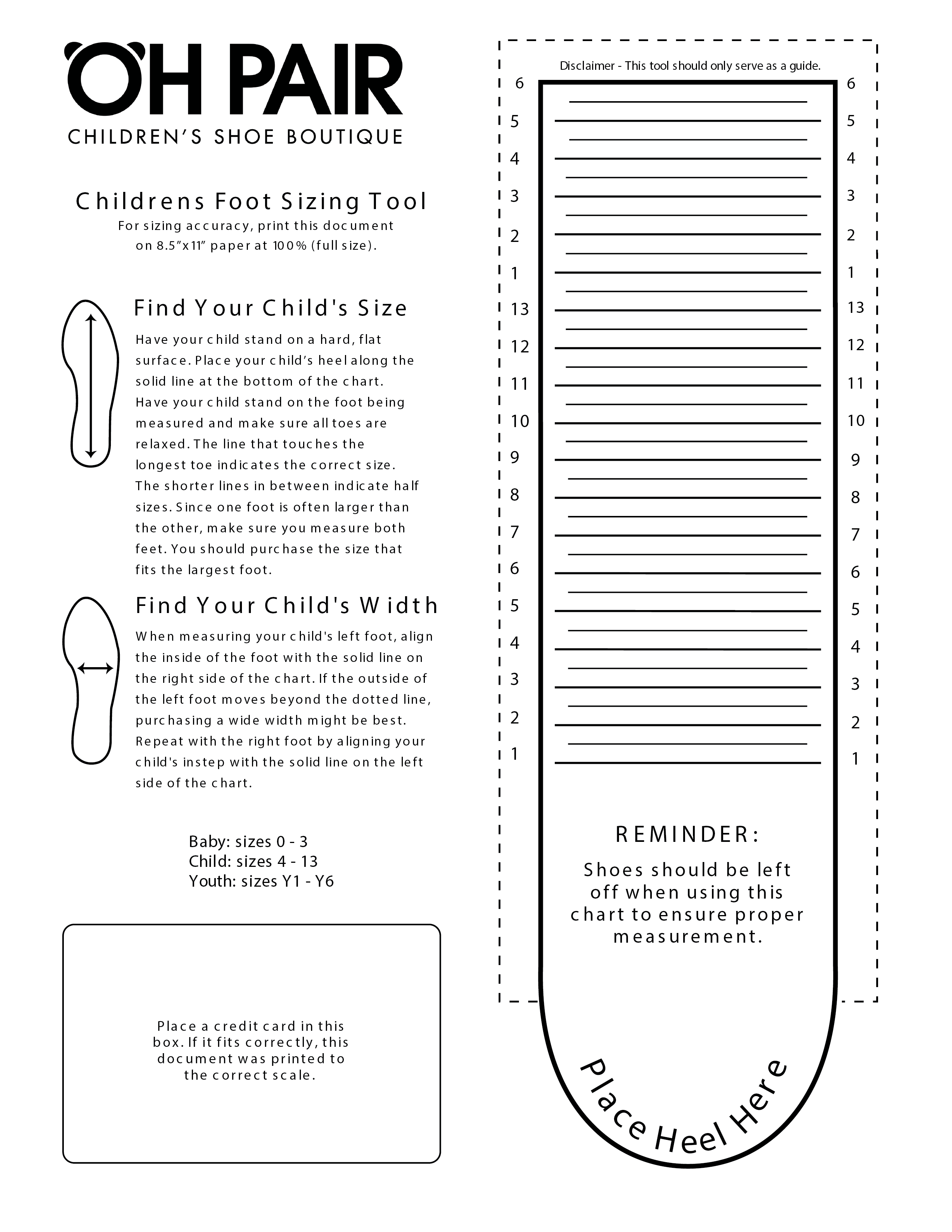 Oh Pair Sizing Tool