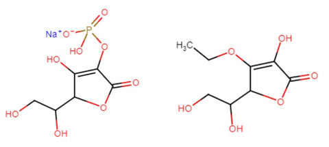 sodium ascorbyl phosphate and ethyl ascorbic acid structure