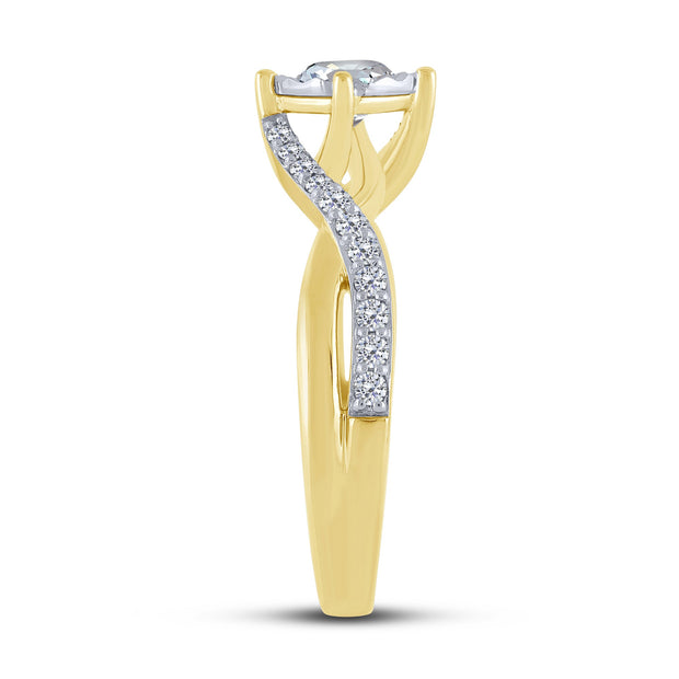 0.75ctw Woven Diamond Band Ring 14K Yellow Gold Ring Size 