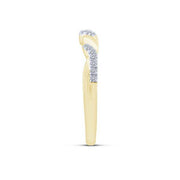 Yellow Gold Twisted Diamond Ladies Anniversary Bands