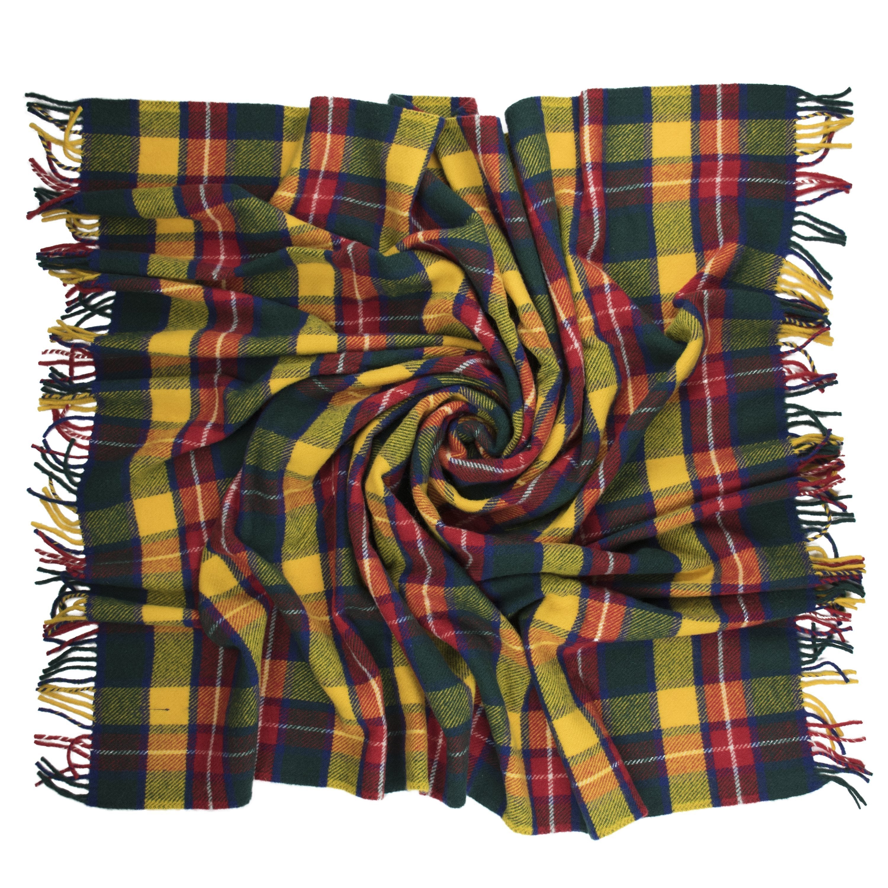 Prince of Scots Highland Tweed Pure New Wool  Fluffy Throw ~ Bright Buchanan ~
