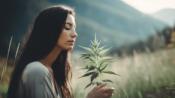 girl with cannabis