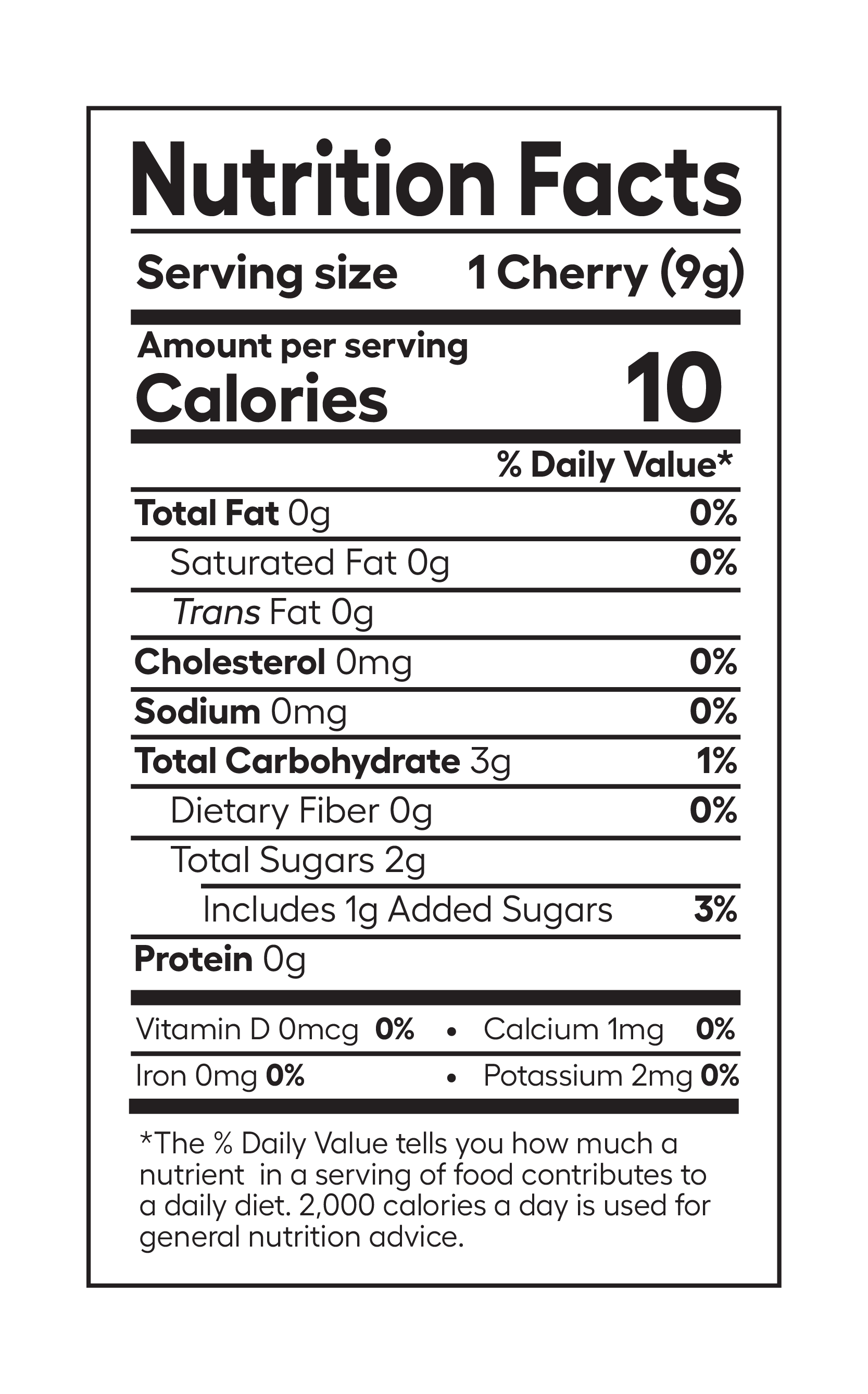 RedCherry3  Nutritional Information