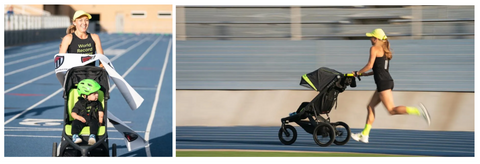 Neely Beating Record in 1 mile stroller race